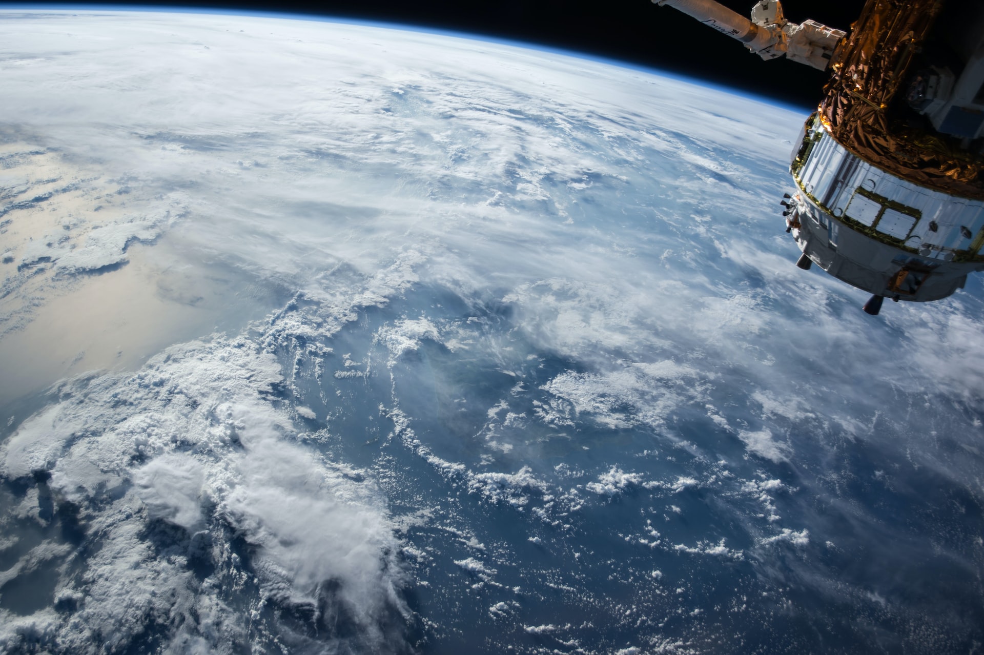 Background image of Earth and satellite